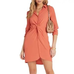 NWT Vici coral twist front shirt dress